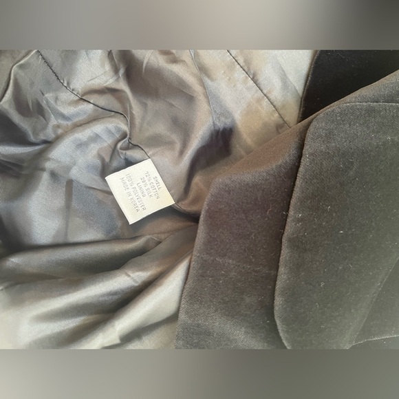 Talbots Black Velvet Cotton Silk Blend Blazer Jacket Plus Size 18W - Picture 5 of 7